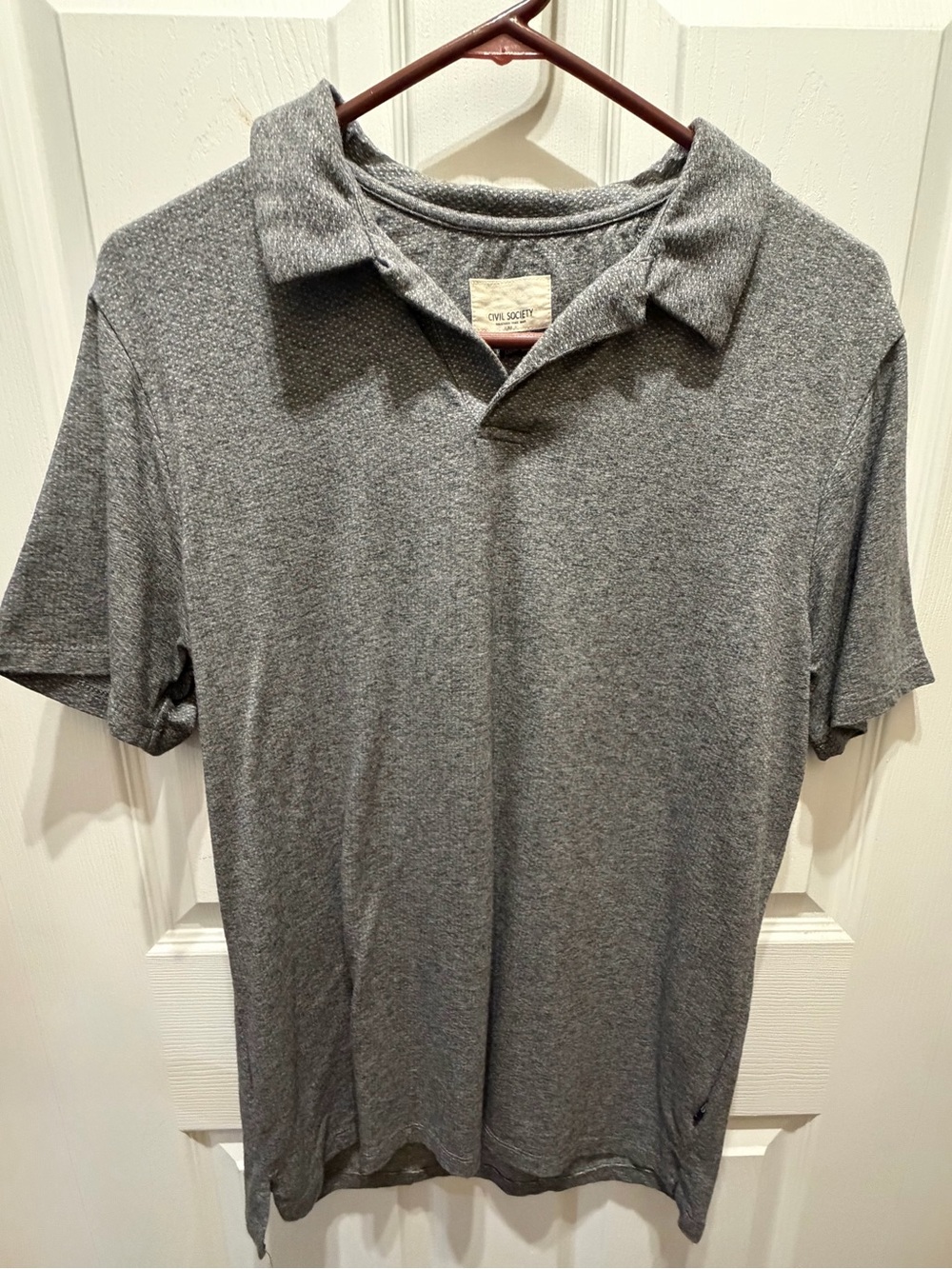 Men's Grey Knit Polo Shirt